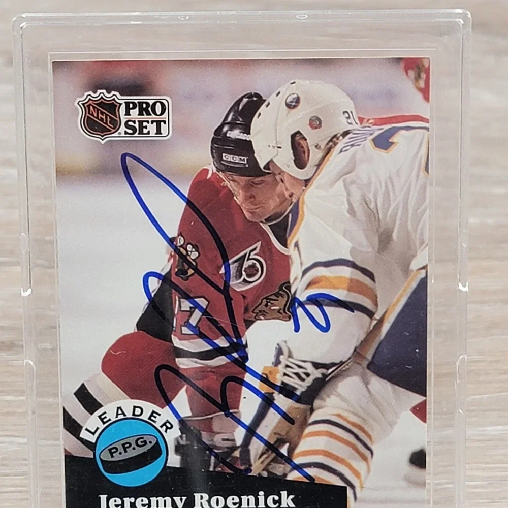 Jeremy Roenick Signed 1991 Pro Set #605 Chicago Blackhawks Autographed Card